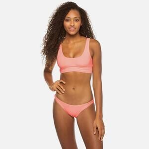 🦃‎ Vitamin A Florescent Coral Sienna Ribbed Bikini Set